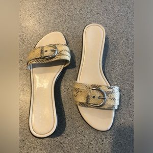 Connie Made in Italy Sandal - Faux Snake/Silver Buckle